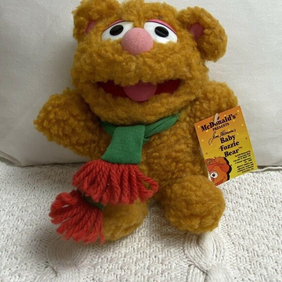 1987/88 Muppets Fozzie Bear Christmas Plush Stuffed Animal 7" McDonalds Tag - Picture 1 of 13